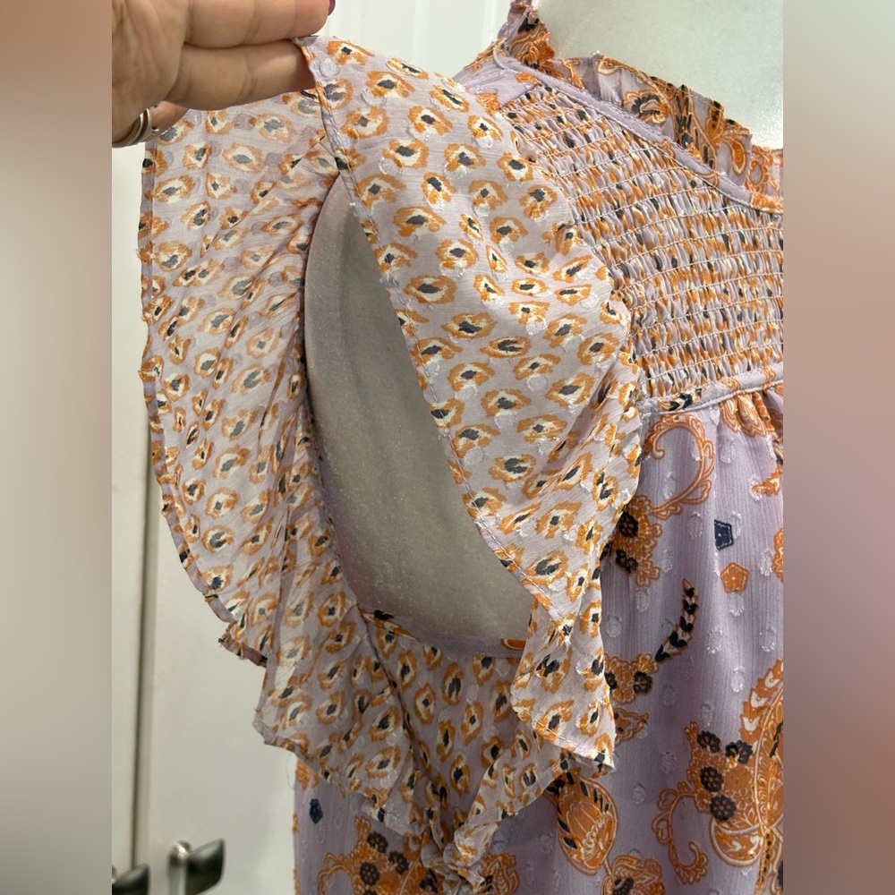 Maison d’ Amélie Floral Ruffle Sleeve Blouse Size S - Picture 5 of 7